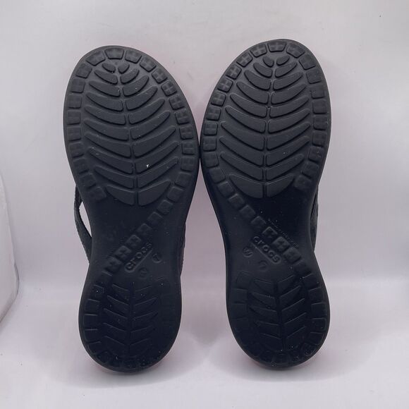 Crocs x Disney Sandals Women's Size 7 Limited Edition Open Toe Pink Black Thong - Picture 7 of 8